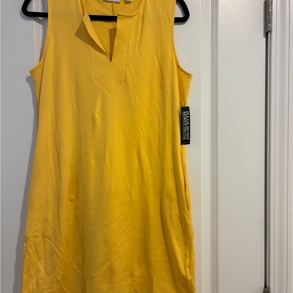 New York & Company Sunny Yellow Sleeveless Dress